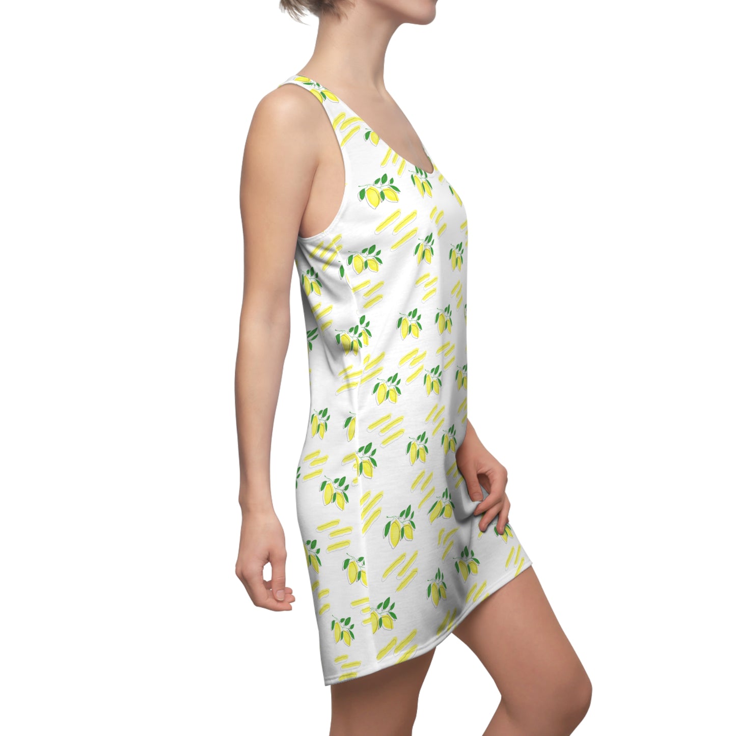 Summer Dresses | Lemon Pattern Racerback Dress | Women's Summer Graphic Dress