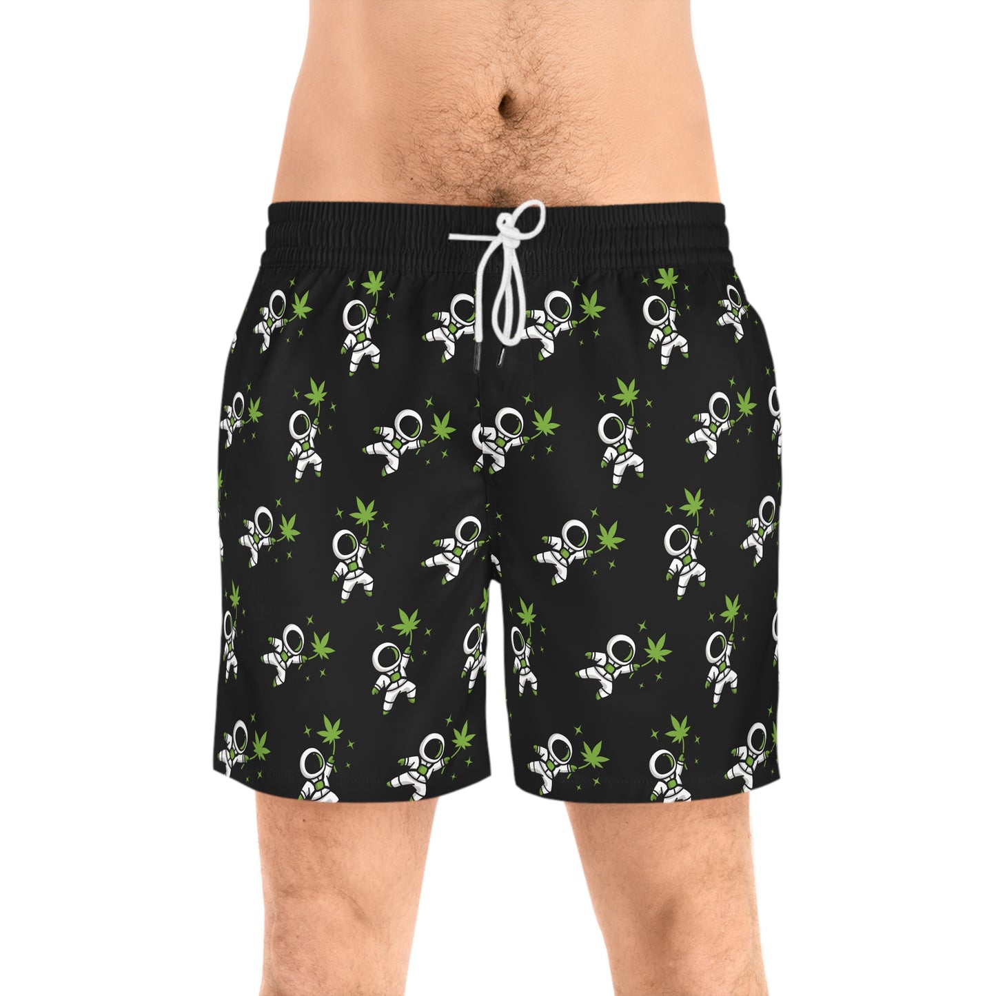 Men Swimwear | Custom Logo Pattern Swim Shorts | Black Branded Beach Shorts