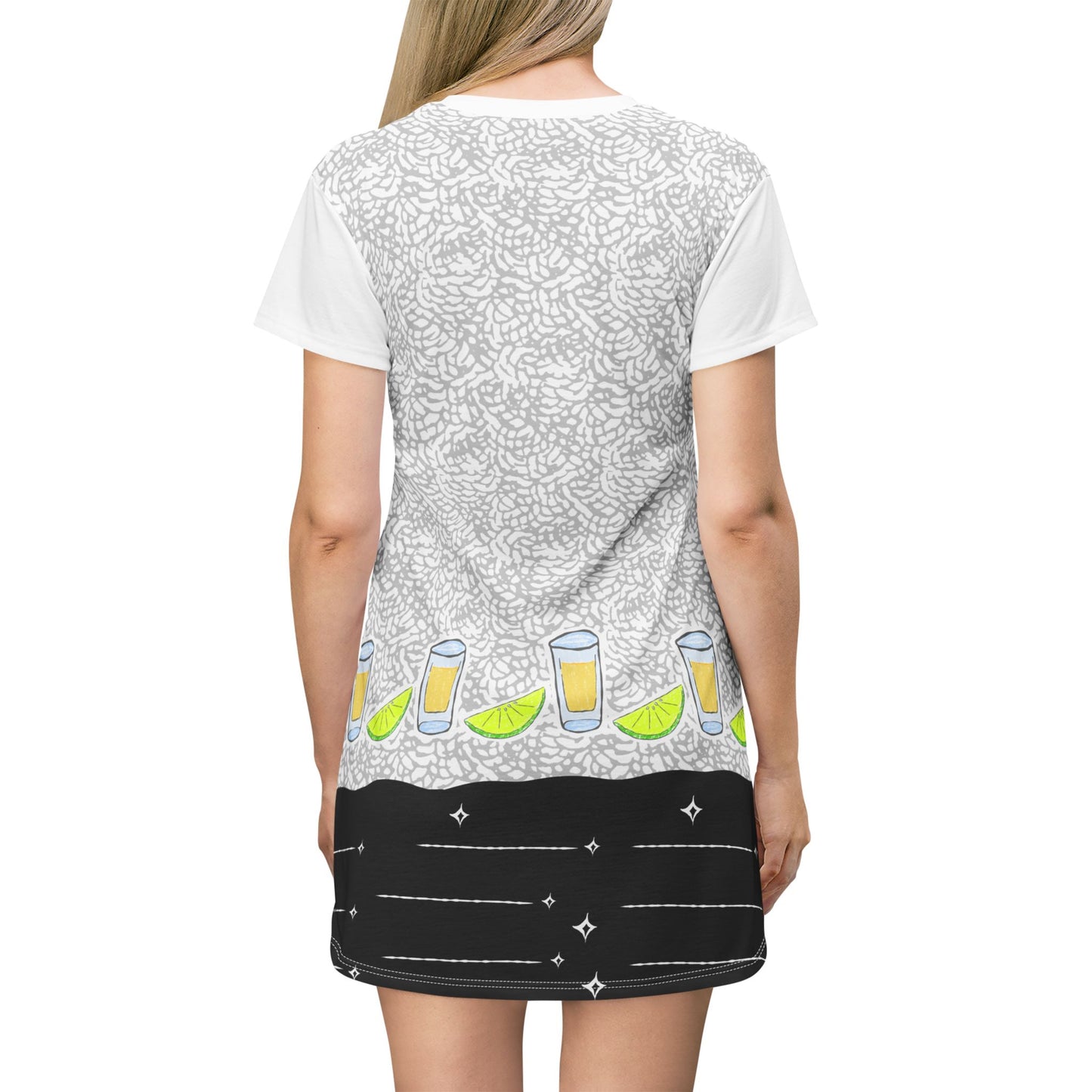Summer Dresses | Lemon Shot Sketch Draw T-Shirt Dress | Cocktail Beach Dress