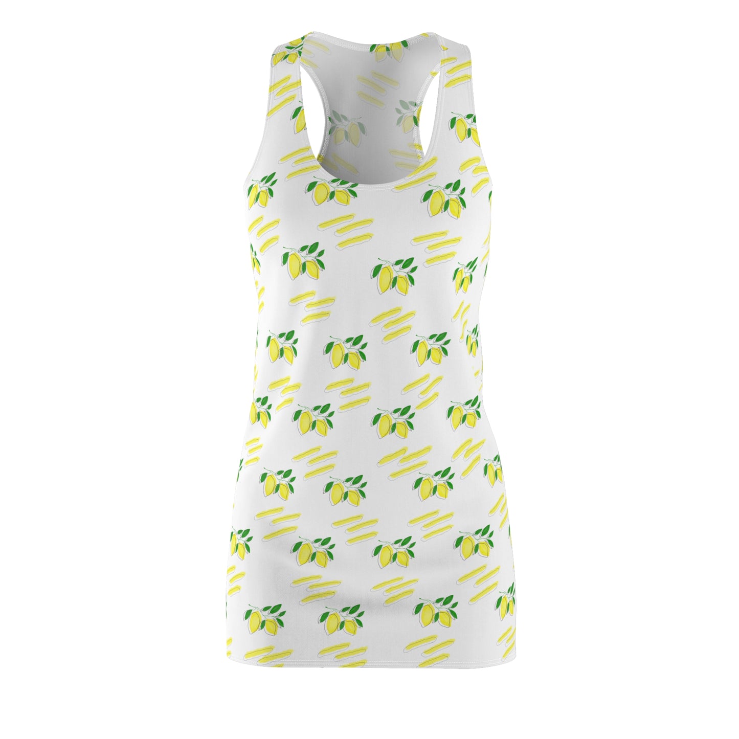 Summer Dresses | Lemon Pattern Racerback Dress | Women's Summer Graphic Dress
