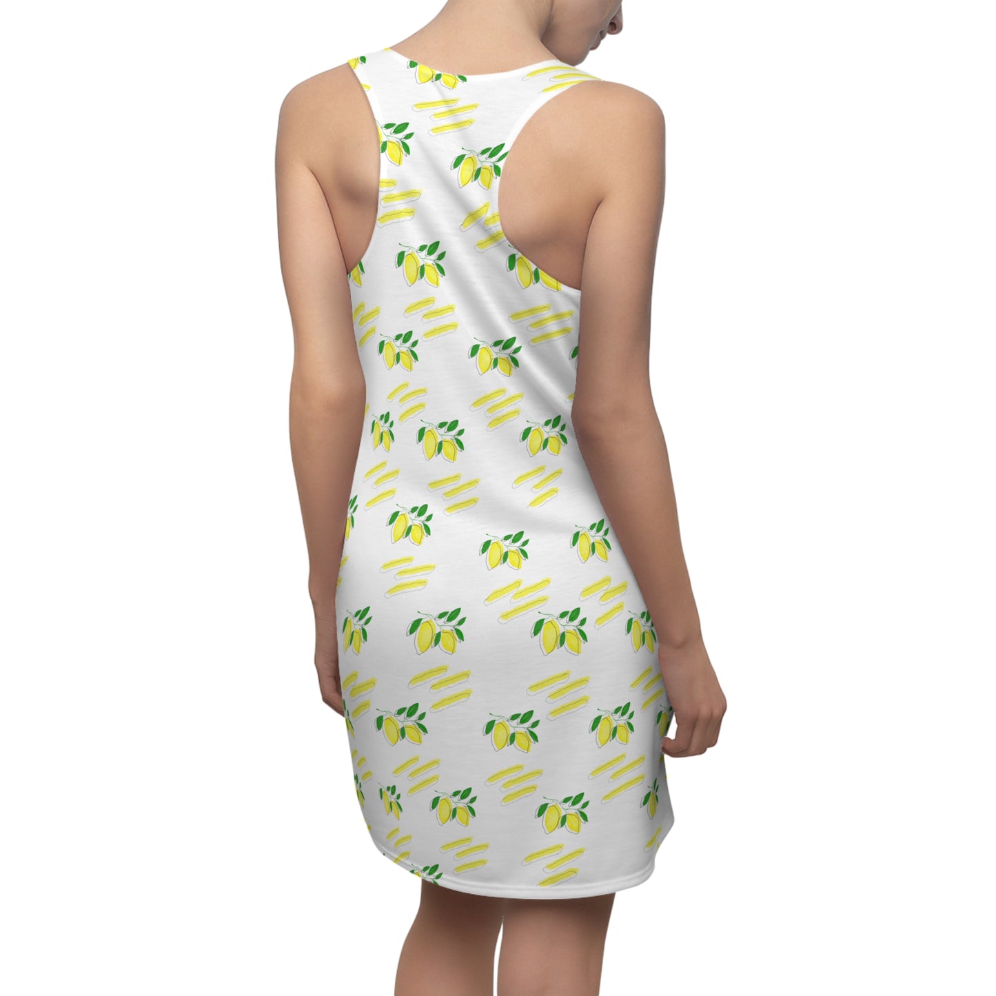 Summer Dresses | Lemon Pattern Racerback Dress | Women's Summer Graphic Dress