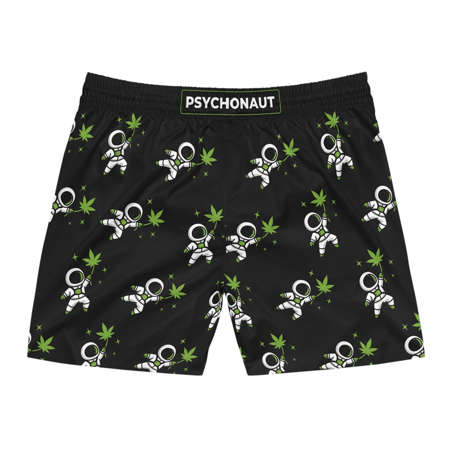 Men Swimwear | Custom Logo Pattern Swim Shorts | Black Branded Beach Shorts