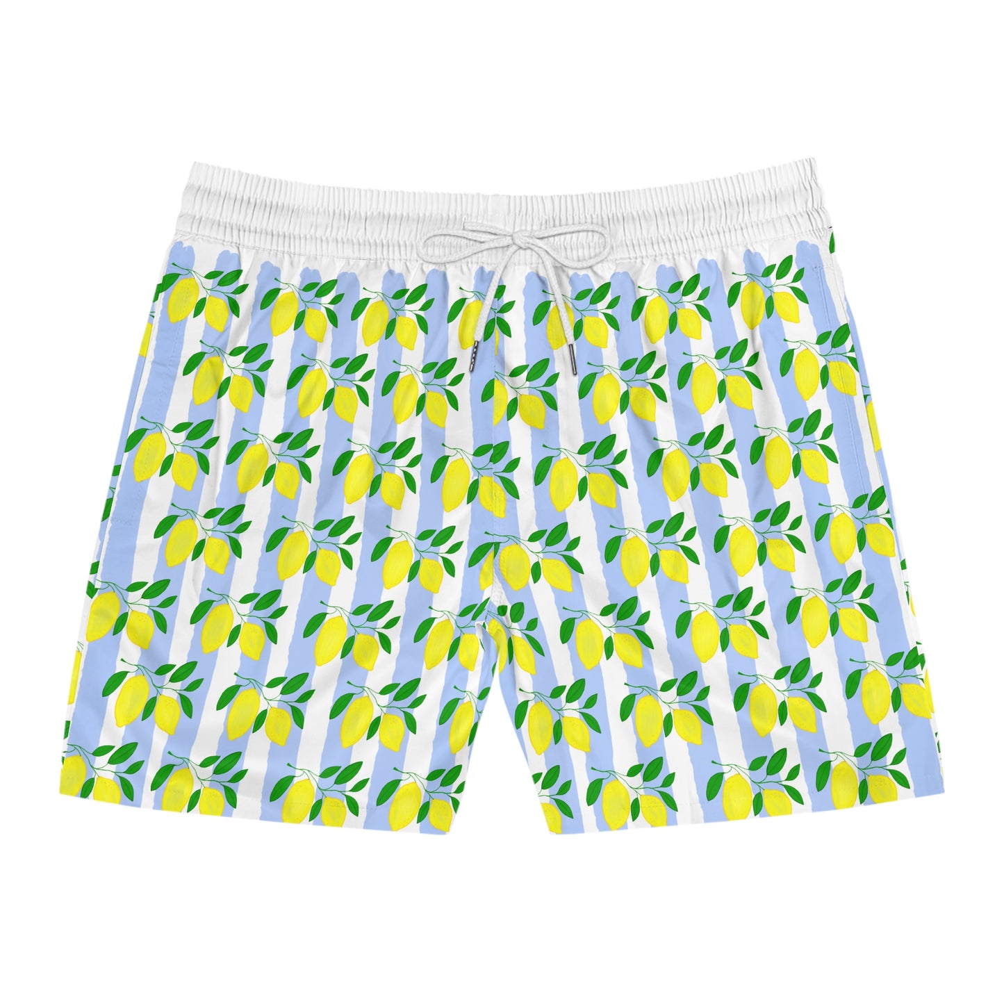 Men Swimwear | Lemon Stripe Swim Trunks | Men's Summer Beach Shorts