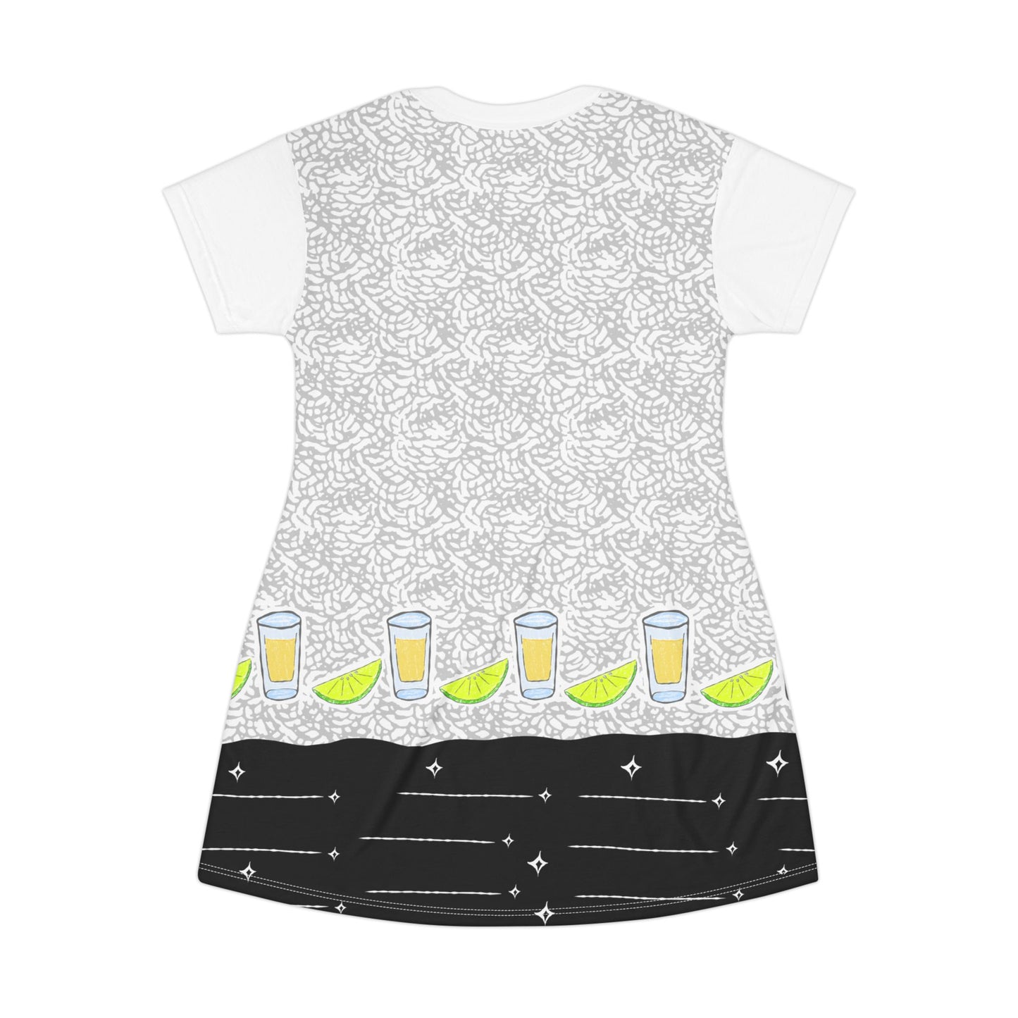 Summer Dresses | Lemon Shot Sketch Draw T-Shirt Dress | Cocktail Beach Dress