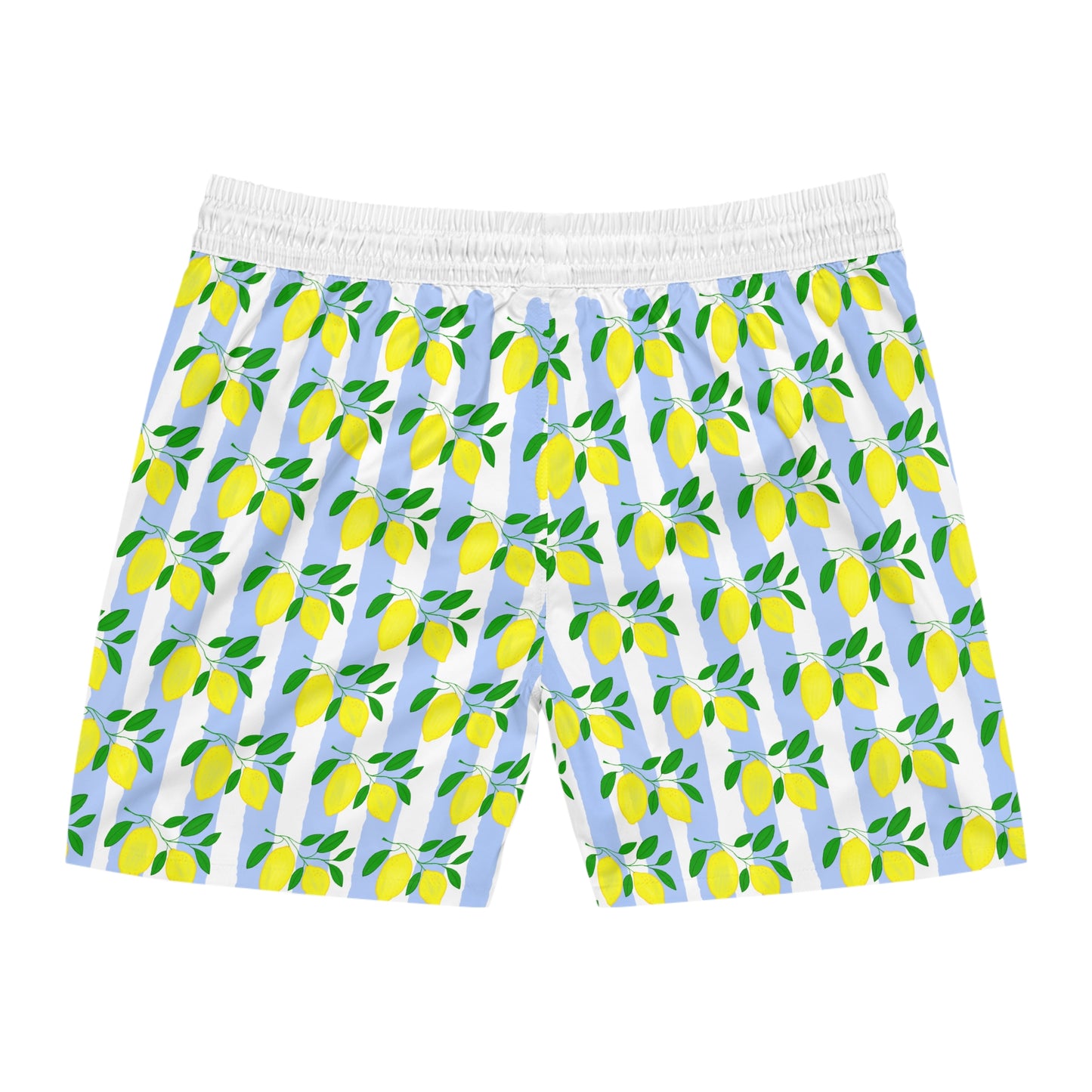 Men Swimwear | Lemon Stripe Swim Trunks | Men's Summer Beach Shorts