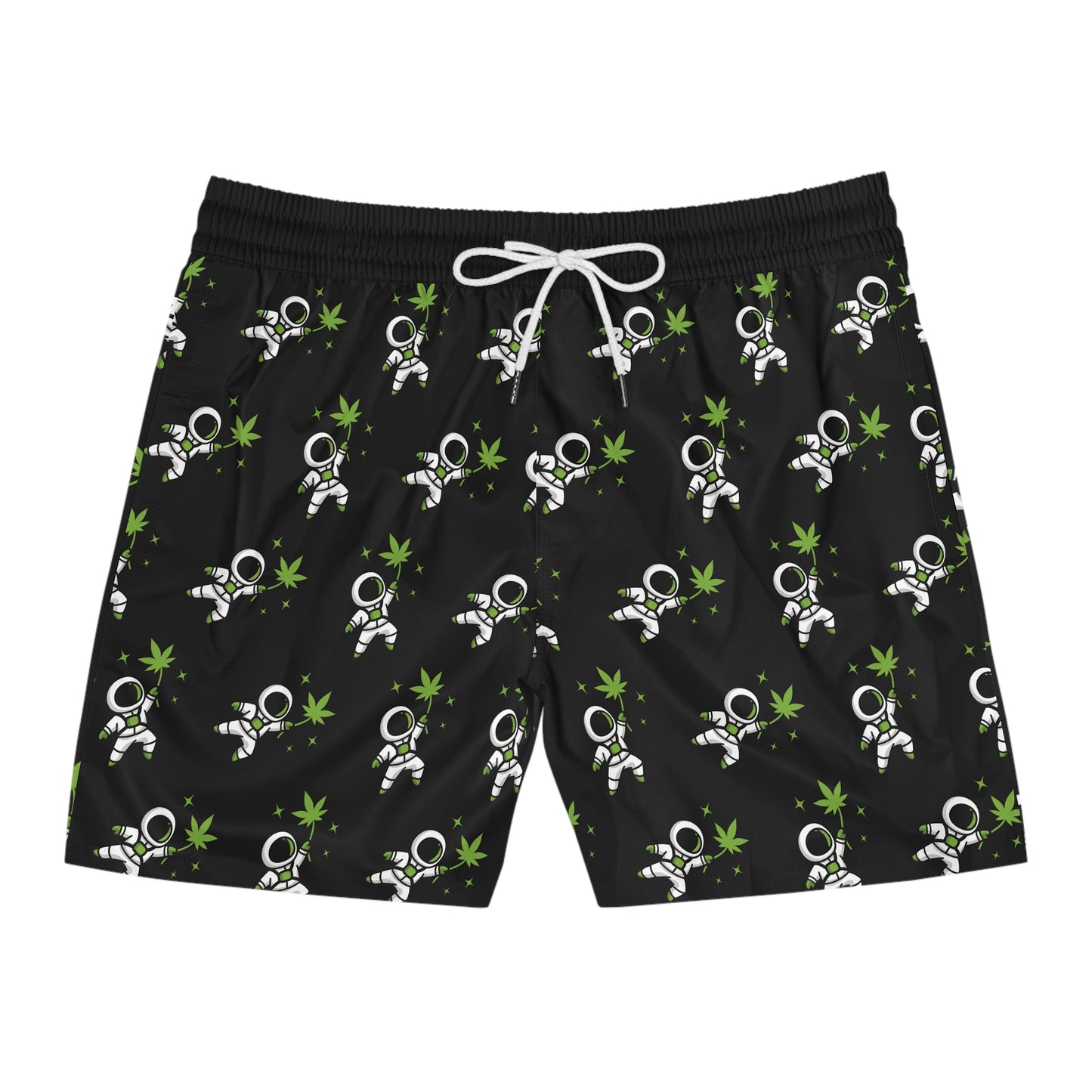 Men Swimwear | Custom Logo Pattern Swim Shorts | Black Branded Beach Shorts