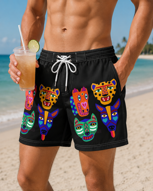 Men Swimwear | Dopamine Animal Board Shorts | Men's Graphic Beach Shorts