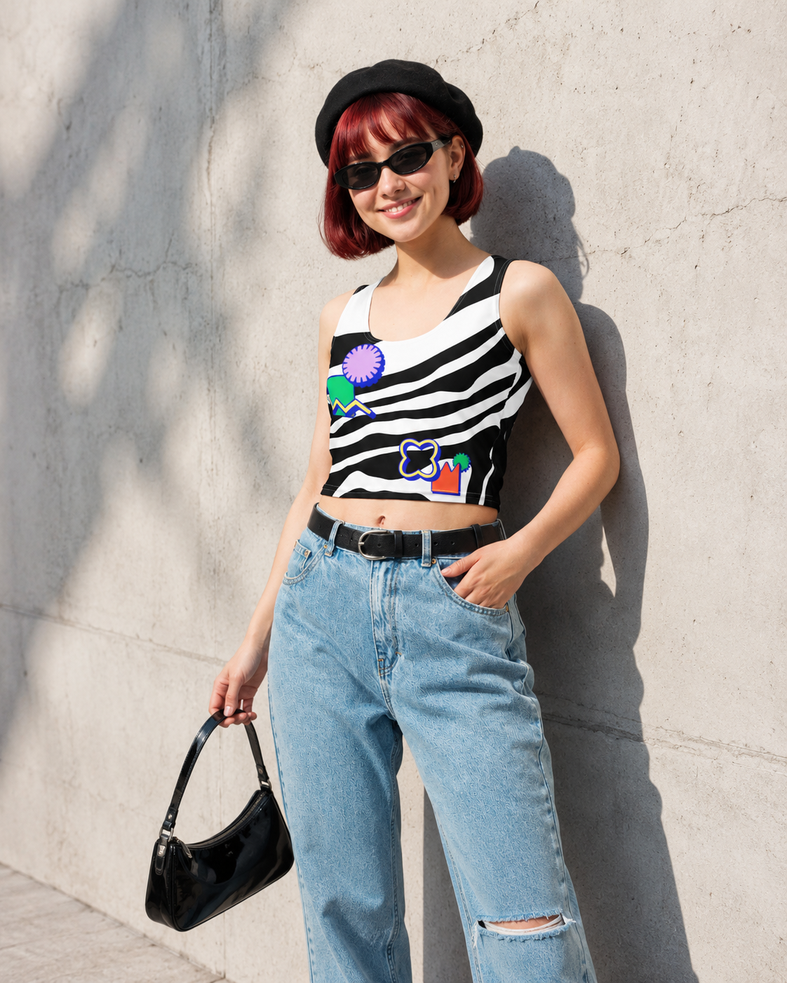 Crop Top | Zebra Abstract – Dopamine Art
